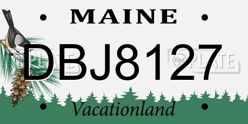 DBJ8127 Maine License Plate