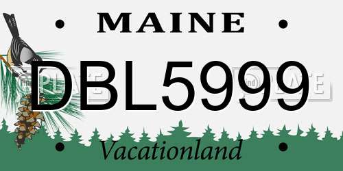 DBL5999 Maine License Plate