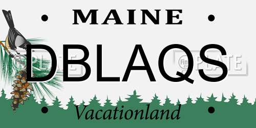 DBLAQS Maine License Plate