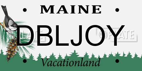 DBLJOY Maine License Plate