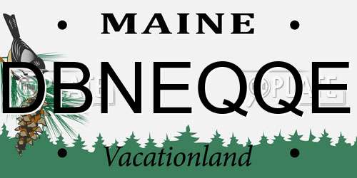 DBNEQQE Maine License Plate