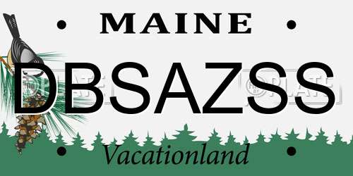 DBSAZSS Maine License Plate