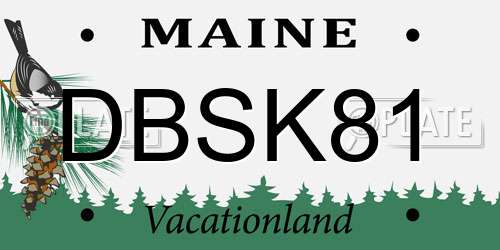 DBSK81 Maine License Plate