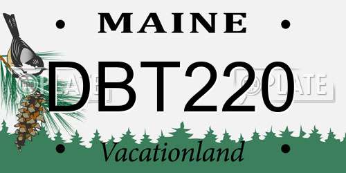 DBT220 Maine License Plate