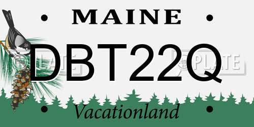 DBT22Q Maine License Plate