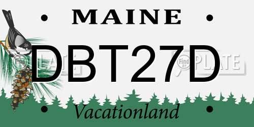DBT27D Maine License Plate