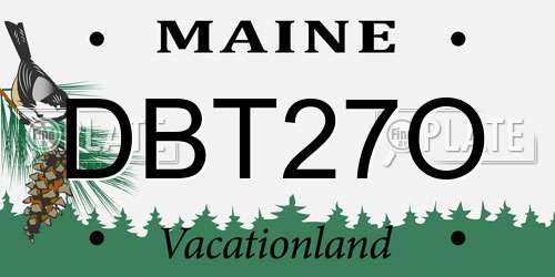 DBT27O Maine License Plate