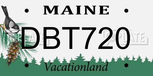 DBT720 Maine License Plate