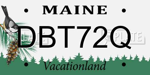 DBT72Q Maine License Plate