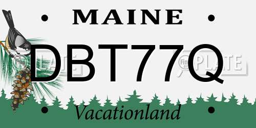 DBT77Q Maine License Plate