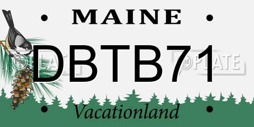DBTB71 Maine License Plate