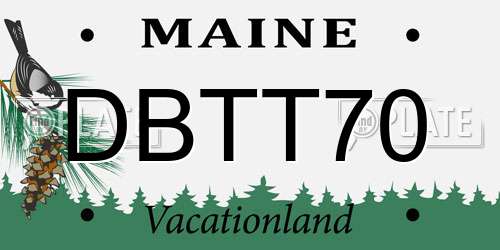 DBTT70 Maine License Plate
