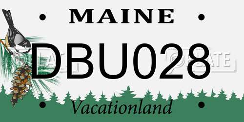 DBU028 Maine License Plate