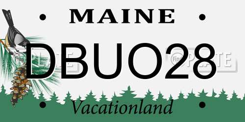 DBUO28 Maine License Plate