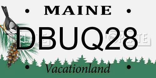 DBUQ28 Maine License Plate