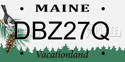 DBZ27Q Maine License Plate