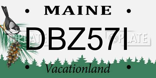 DBZ57I Maine License Plate