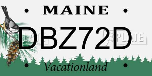 DBZ72D Maine License Plate