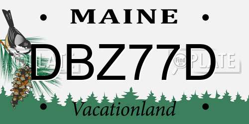 DBZ77D Maine License Plate