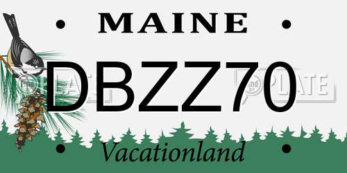 DBZZ70 Maine License Plate