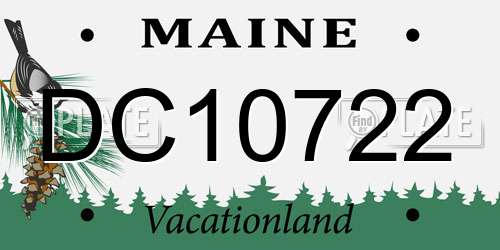 DC10722 Maine License Plate