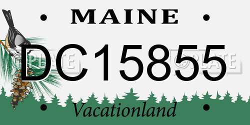 DC15855 Maine License Plate