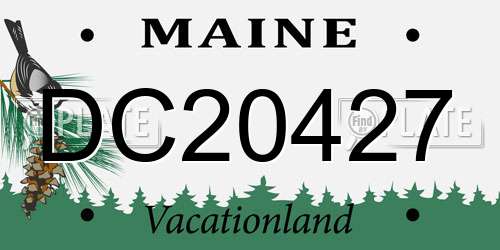 DC20427 Maine License Plate