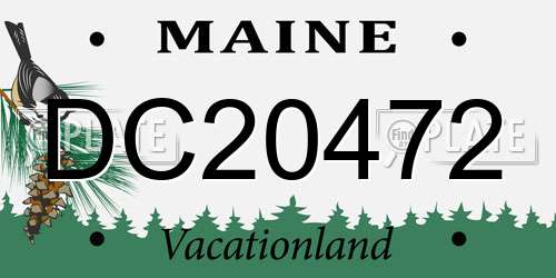 DC20472 Maine License Plate