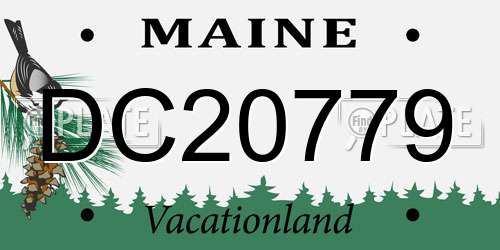 DC20779 Maine License Plate