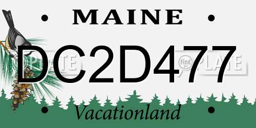 DC2D477 Maine License Plate