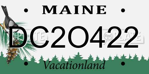 DC2O422 Maine License Plate