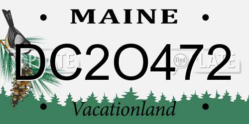 DC2O472 Maine License Plate