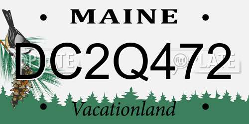 DC2Q472 Maine License Plate
