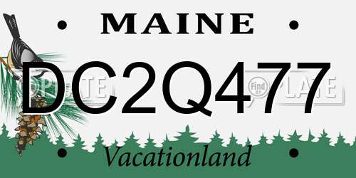 DC2Q477 Maine License Plate