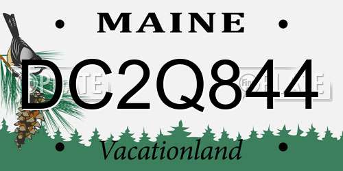 DC2Q844 Maine License Plate