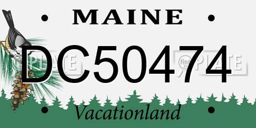DC50474 Maine License Plate