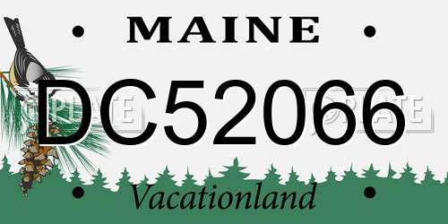 DC52066 Maine License Plate