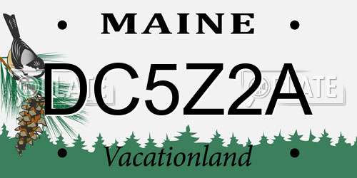 DC5Z2A Maine License Plate