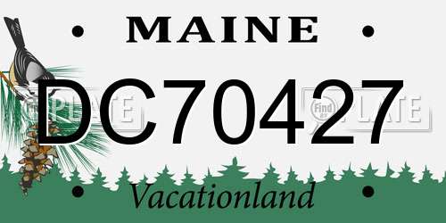 DC70427 Maine License Plate