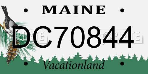 DC70844 Maine License Plate