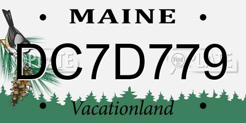 DC7D779 Maine License Plate