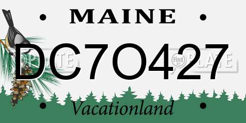 DC7O427 Maine License Plate