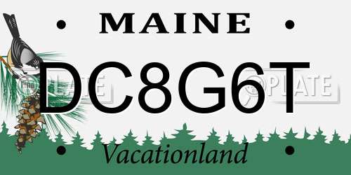 DC8G6T Maine License Plate