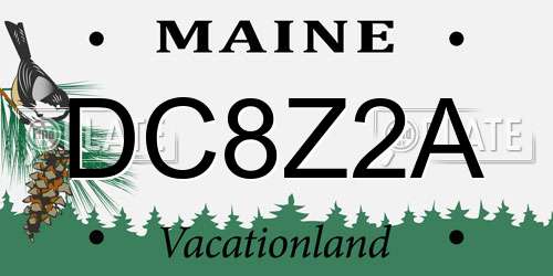 DC8Z2A Maine License Plate
