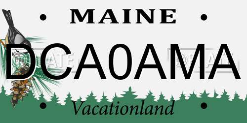 DCA0AMA Maine License Plate
