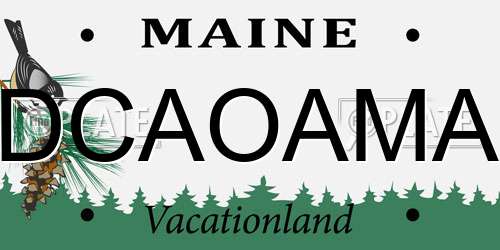 DCAOAMA Maine License Plate