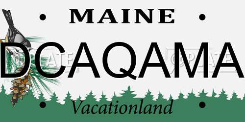 DCAQAMA Maine License Plate