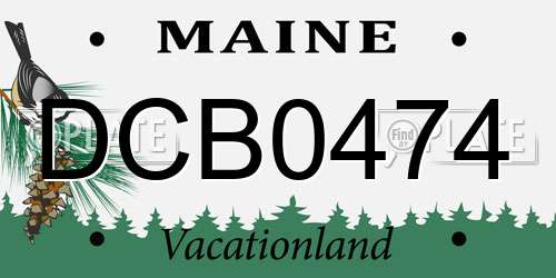 DCB0474 Maine License Plate