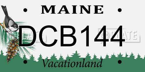 DCB144 Maine License Plate