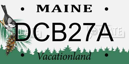DCB27A Maine License Plate